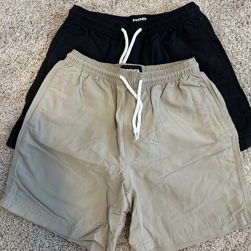 RSQ Athletic Shorts in Black and Tan